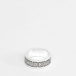 ASOS – flacher ring mit antiker prägung in Mettallic für Herren