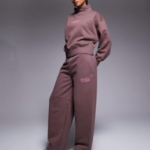 ASOS Purple Weekend Collective Co-Ord Heavyweight Barrel Leg Jogger With Scribble Embroidery