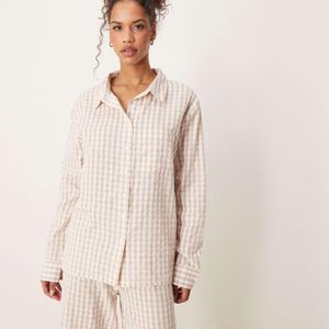 Luna Natural Oversized Pyjama Shirt Co-ord