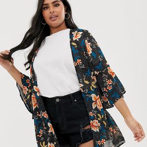 Simply Be Kimono Met Ruches Op