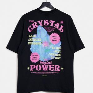 Unisex - t-shirt con stampa "crystal power" di Collusion in Nero
