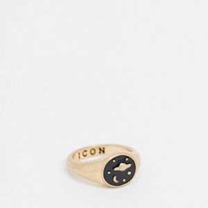 Icon Brand – farbener Ring mit Kosmos-Design in Mettallic für Herren