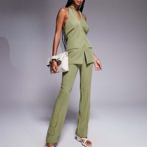 ASOS Green Tailored Flare Trousers Co-ord