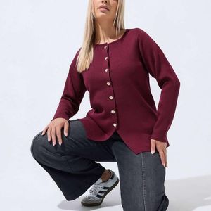 Yours Clothing Red Long Sleeve Knitted Top