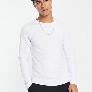 Jack & Jones White Essentials Long Sleeve T-Shirt for men
