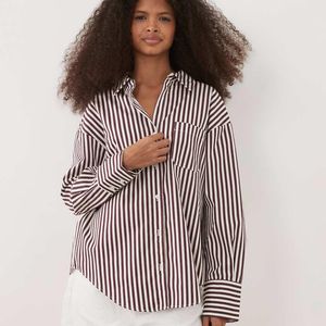 Mango Red Cotton Mix Classic Shirt