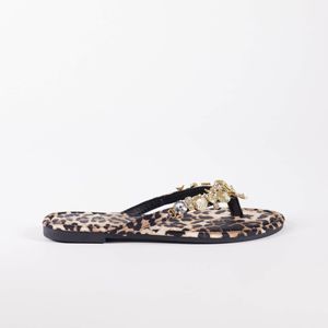 SEQWL White Embellished Flip Flops