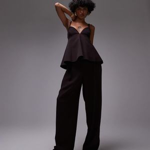 Mango Grey Balloon Leg Tailored Trouser Co-ord
