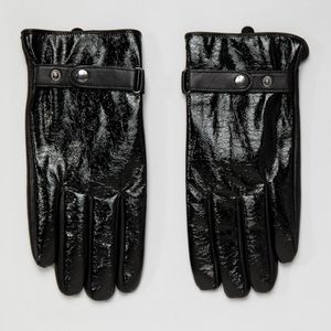 ASOS – Touchscreen-Handschuhe aus schwarzem Leder für Herren