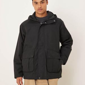 Barbour Black Re-Engineered Hooded Wading Spey Showerproof Jacket for men