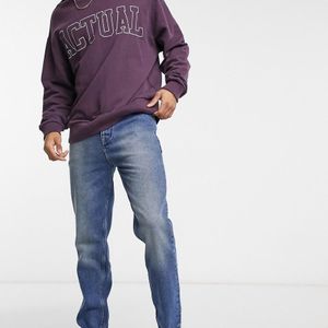 Jeans regular a vita alta lavaggio medio di ASOS in Blu da Uomo