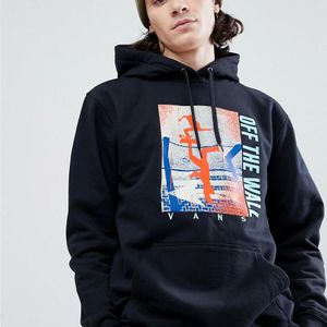 Vans Above Chima Pullover Printed Hoodie With Backprint In Black for men