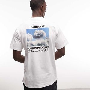 Carhartt White Warm Views Back And Front Print T-Shirt for men