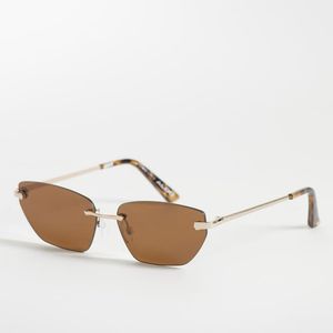 ALDO White Luhna Rimless Slim Sunglasses