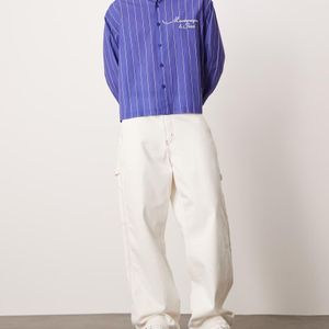 Dickies Blue Loose Fit Carpenter Denim Trousers With Contrast Stitching for men