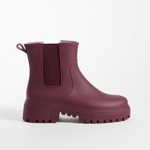 London Rebel Purple Phoebe Chunky Chelsea Rain Boots