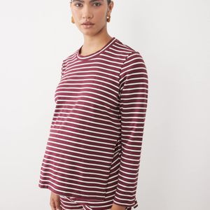 Mama.licious Red Mamalicious Maternity Oversized Long Sleeve Jersey Top