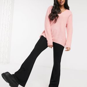 Minky - maglione extra largo con scollo a v di Brave Soul in Rosa