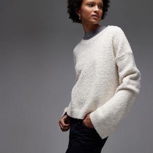 ASOS Grau – flauschiger bouclé-strickpullover