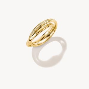 Thomas Sabo Metallic Double Ring With White Zirconia