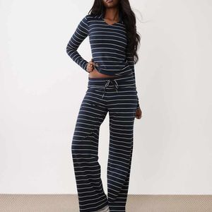 The Frolic Blue Exclusive Cotton Rich Drawstring Waist Pocket Front Wide Leg Trouser Co-Ord