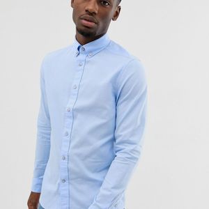 Camisa Oxford lavada con botones Calvin Klein de hombre de color Azul