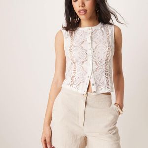 ASOS Natural Relaxed Dad Shorts With Linen