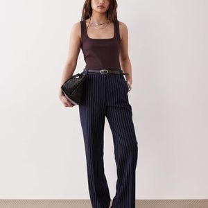 ASOS Blue Petite Tailored Slim Straight Pants