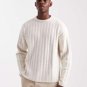Jack & Jones White Oversize Thick Rib Jumper for men