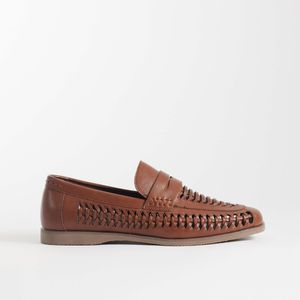 River Island Brown Weave Detail Loafers for men