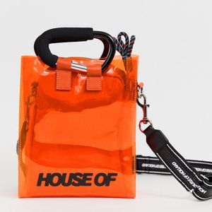 Petit tote bag transparent avec bandoulière House of Holland en coloris Orange