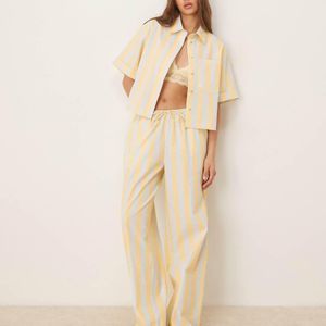 ASOS Natural Mix & Match Woven Stripe Pyjama Trouser