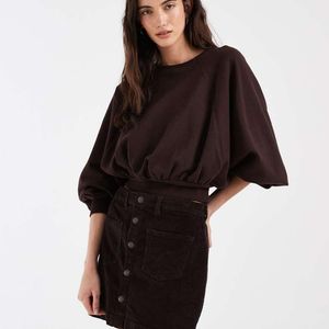 ONLY Black High Waist Cord Skirt