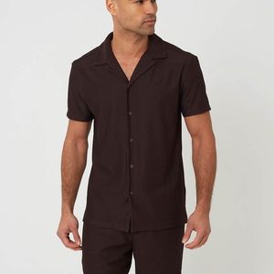 Brave Soul Brown Revere Collar Shirt for men