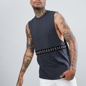 T-shirt sans manches avec détails en métal ASOS pour homme en coloris Gris