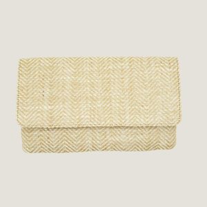 Aspiga Ladies Ethical Heringbone Size Jute Clutch Bag Natural Woven
