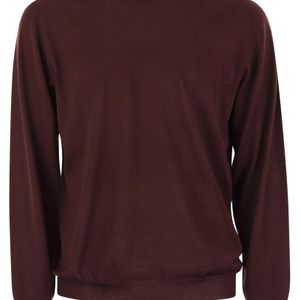 Fedeli Brown Argentina Crew Neck Sweater for men