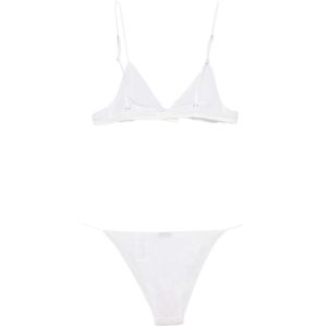 Oseree White Bridal Lace Triangle Set