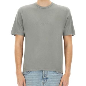 Saint Laurent Grey T Shirt Con Logo