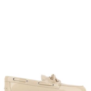 Miu Miu White Ivory Leather Loafers