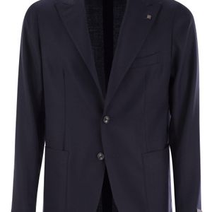 Tagliatore Blue Two-Button Wool Jacket for men