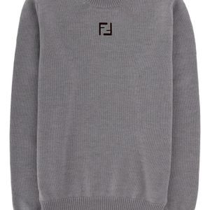 Fendi Grey Jersey With Logo for men