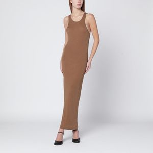 Entire studios Brown Sand Colored Sleeveless Cotton Blend Dress