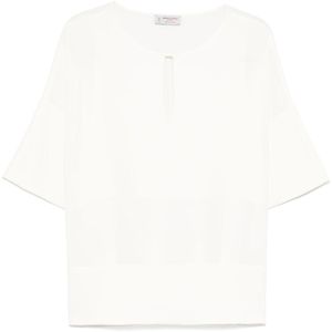 Alberto Biani White Cady Blouse