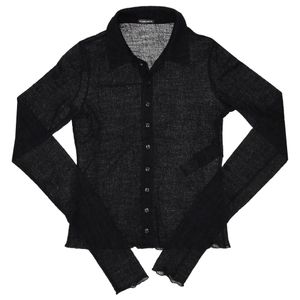 Ann Demeulemeester Black Slim-Fit Wool Shirt