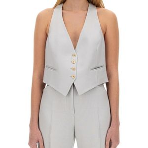 Tom Ford White Solid V Neck Top