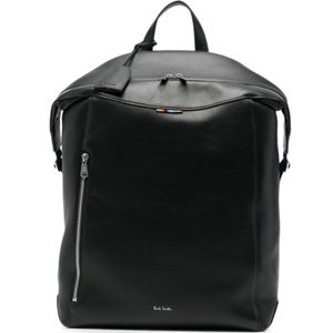 Paul Smith Black Leather Duffle Backpack