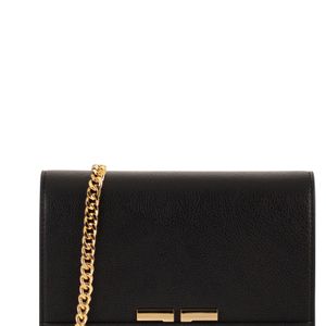 Elisabetta Franchi Black Shoulder Bag With Logo