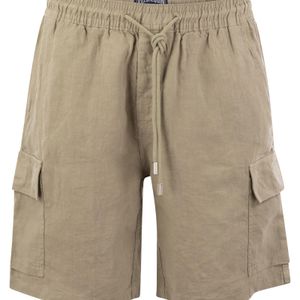 Vilebrequin Natural Linen Cargo Bermuda Shorts