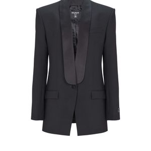 Balmain Blue Wool Tuxedo Jacket for men